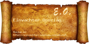Einvachter Osszián névjegykártya